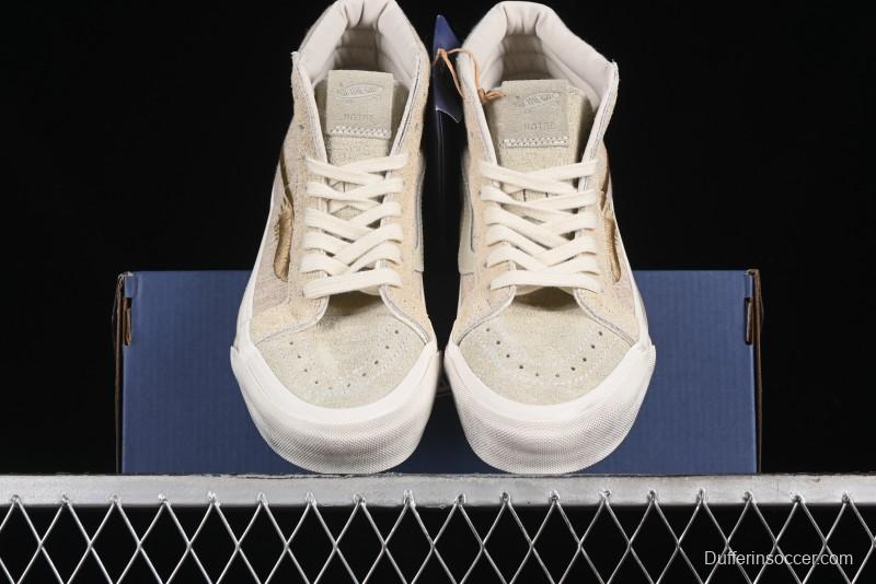 Vans Notre Premium Sk8-Hi High-Top Skate Shoes with Upgraded Suede and Linen Materials - VN000CR0BWQ