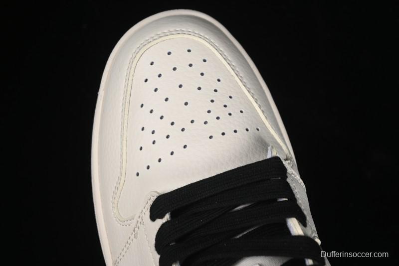 Nike Air Jordan 1 Low AJ1 LV Collaboration - Printed Dark Blue Swoosh High-End Custom Retro Basketball Shoes - WG8850-009