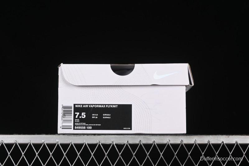Nike Vapormax Flyknit Breathable Casual Running Shoes with Full-Length Air Cushion - 849558-100