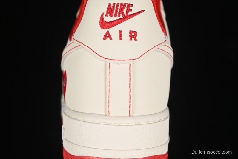 Nike Air Force 1 '07 Low Comme des Garcons Collaboration - Off-White Red Line Low-Top Casual Sneakers - KK3333-001