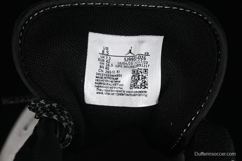 Nike Air Jordan 1 Low Stussy Collaboration - Silver Trim Black Swoosh Retro Basketball Shoes - SJ9950-026