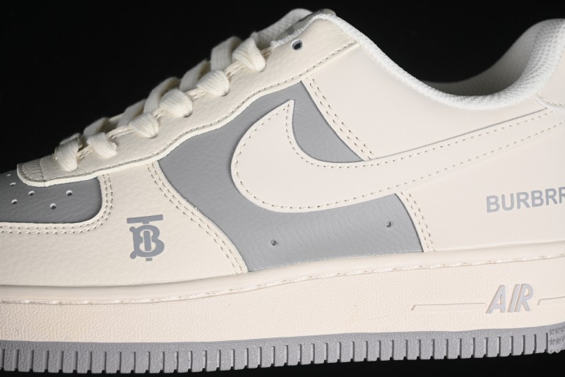 Nike Air Force 1 '07 Low Burberry Collaboration - Beige Grey Low-Top Casual Sneakers - BB8588-225