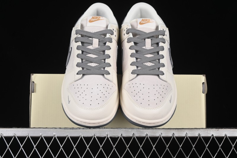 Nike SB Dunk Low Stussy Collaboration - Off White Grey Pig Anniversary Custom Low-Top Casual Skate Shoes - XX2025-888