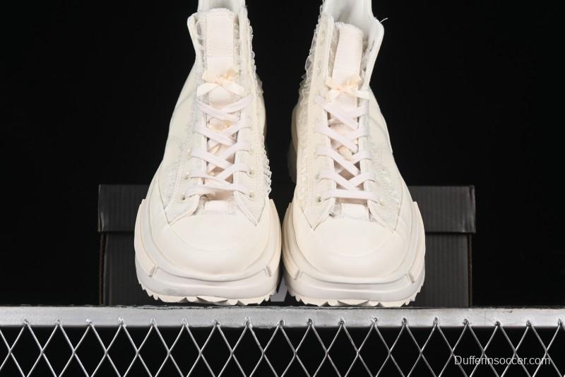 Converse Lifestyle Run Star Legacy Platform High Top Canvas Shoes with Mini Bow and Lace Trim - A10027C