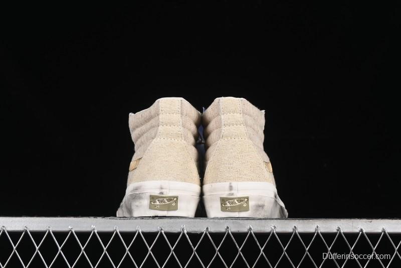 Vans Notre Premium Sk8-Hi High-Top Skate Shoes with Upgraded Suede and Linen Materials - VN000CR0BWQ