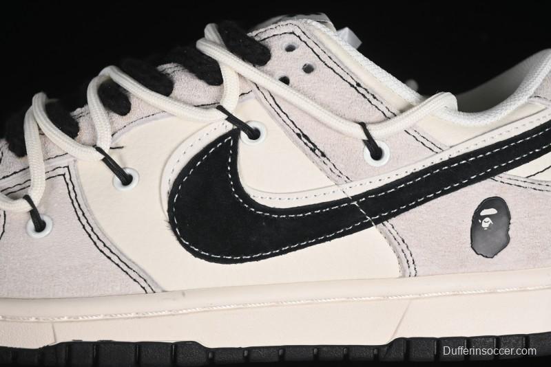 Nike SB Dunk Low BAPE Collaboration - Strap Black Hook Anniversary High-End Custom Low-Top Casual Skate Shoes SJ2068-299
