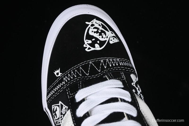 Vans HIRONO x Vans Knu Skool Bubble Mart Xiao Ye Graffiti Low-Top Casual Skate Shoes - VN0009QWFGI