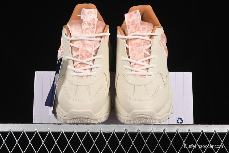 New York Yankees MLB Bigball Chunky Window Velvet Monogram Thick Sole Casual Running Shoes - 3ASHWVM4643BRS