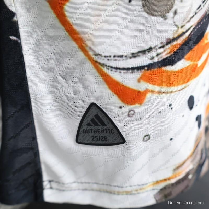 Player Version 2025 Japan White with Abstract Ink Splash Jersey