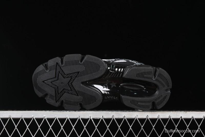 Dior Chrono Round Toe Lace-Up Lifestyle Casual Running Sneakers - 6865 WHITE BLACK