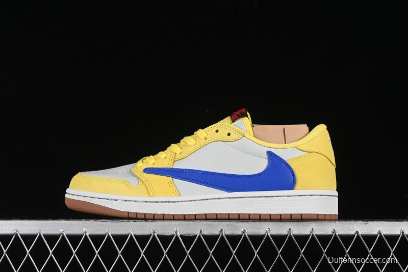Nike Travis Scott x Air Jordan 1 Low OG AJ1 Collaboration Shoes with Reverse Swoosh - DZ4137-700