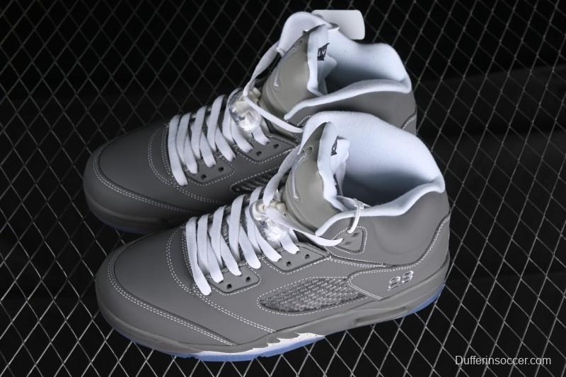 Nike Air Jordan 5 Retro Basketball Shoes with Grey Wolf Colorway - 136027-005