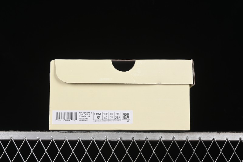 Nike Travis Scott x Fragment Design x Air Jordan 1 Low OG SP AJ1 Black Logo Drawstring Low-Top Casual Sneakers - SJ0086-135