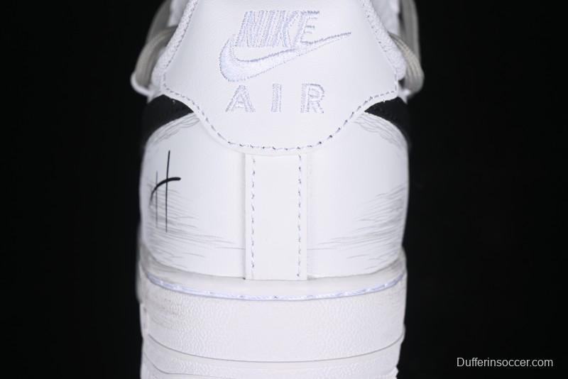 Nike Air Force 1 '07 Low Retro Street Spray Paint Anime Theme Maillard Style Casual Sneakers with Strap - ZH0316-039