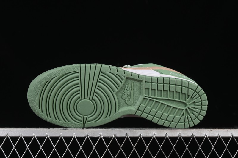 Nike SB Dunk Low YSL Series - White Green Brown Swoosh Anniversary High-End Custom Low-Top Casual Sneakers - GF2409-169