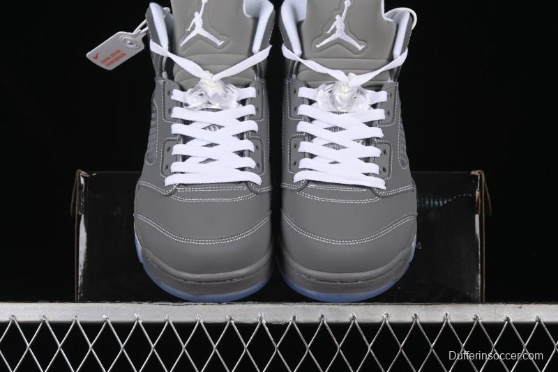 Nike Air Jordan 5 Retro Basketball Shoes with Grey Wolf Colorway - 136027-005