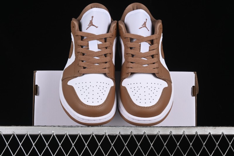 Nike Air Jordan 1 Low AJ1 White Tan Low Top Casual Sneakers - DC0774-202