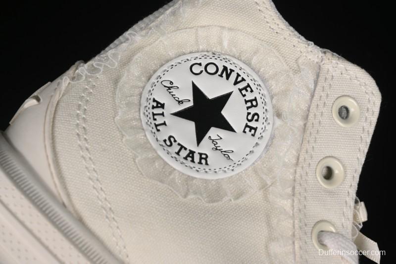 Converse Lifestyle Run Star Legacy Platform High Top Canvas Shoes with Mini Bow and Lace Trim - A10027C
