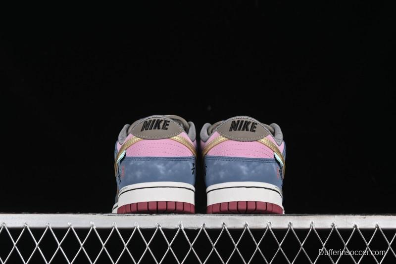 Nike Dunk Low Retro Deconstructed Casual Sneakers with Black Myth Wukong Theme Cloud Dragon Pattern - WK0820-001