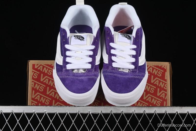 Vans Classics Knu Skool Full-Grain Leather Retro Sneakers with Chunky Silhouette - VN000CS0DRV