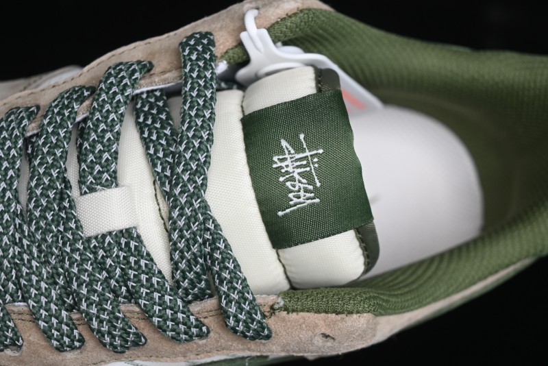 Nike Air Force 1 '07 Low Stussy Collaboration Light Brown Green Low-Top Casual Sneakers - XZ6188-666