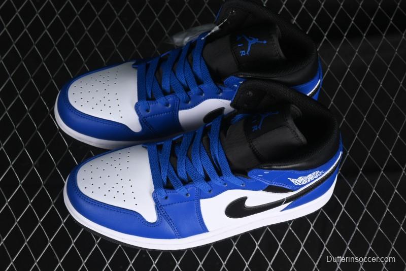 Nike Air Jordan 1 Mid AJ1 Basketball Shoes White Blue - DQ8423-402