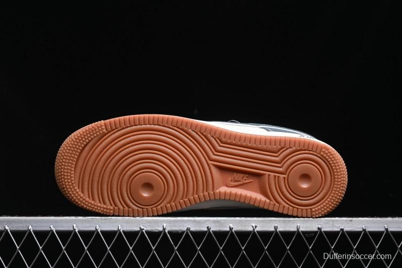 Nike Air Force 1 '07 Low Stussy Collaboration - Grey White Gum Sole Low-Top Casual Sneakers - XZ9688-101
