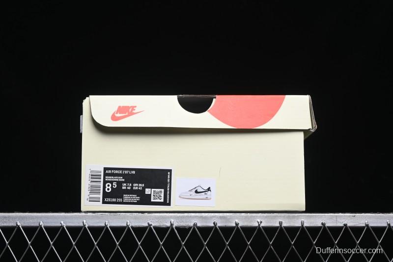 Nike Air Force 1 '07 Low Stussy Collaboration - Beige Black Hook Gum Sole Low-Top Casual Sneakers - XZ6188-255