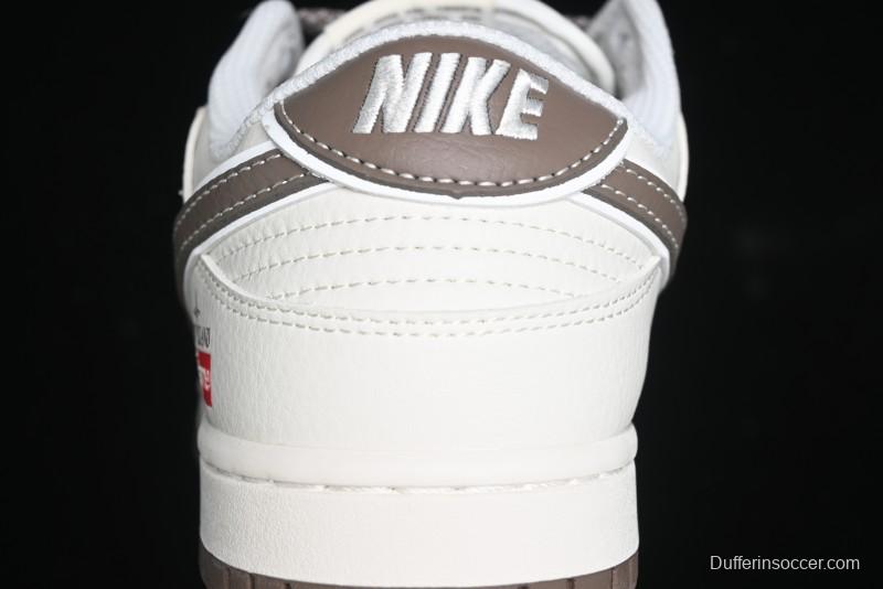 Nike SB Dunk Low Stone Island Supreme Collaboration - Beige Brown Sole Anniversary High-End Custom Low-Top Casual Sneakers - BB9866-008