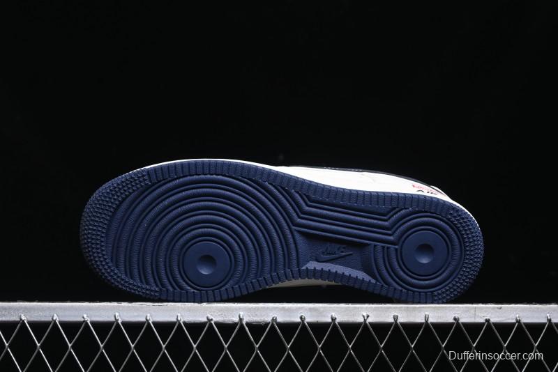 Nike Air Force 1 '07 Low Stone Island x Supreme Collaboration - Navy Blue & Off-White Low-Top Casual Sneakers - BB1616-302