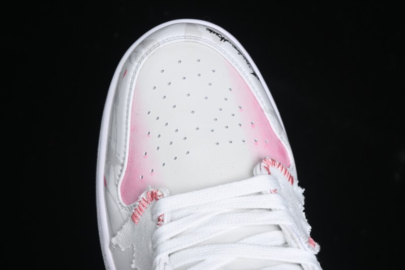 Nike Air Jordan 1 Low Retro Basketball Shoes - Panda Mischief Qixi Theme with Special Graffiti Design - 553558-132