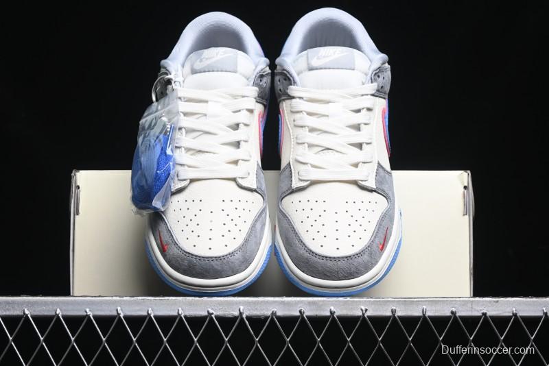 Nike SB Dunk Low Supreme Collaboration Anniversary Custom Low-Top Casual Skate Shoes - KK1333-010