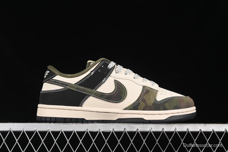 Nike SB Dunk Low Bape Collaboration - Patchwork Camouflage Anniversary Custom Low-Top Casual Sneakers - CH6336-229