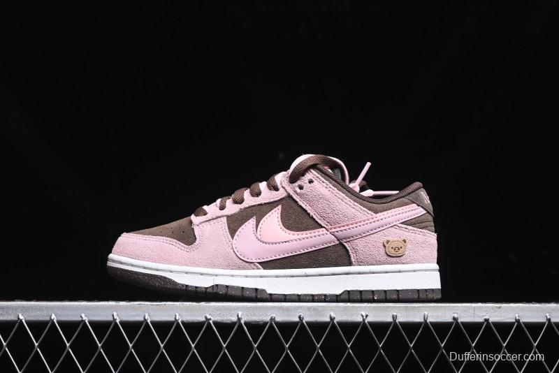 Nike Dunk Low 85 Double Swoosh Series Strawberry Chestnut SB Low Top Casual Skate Shoes - HV1799-161