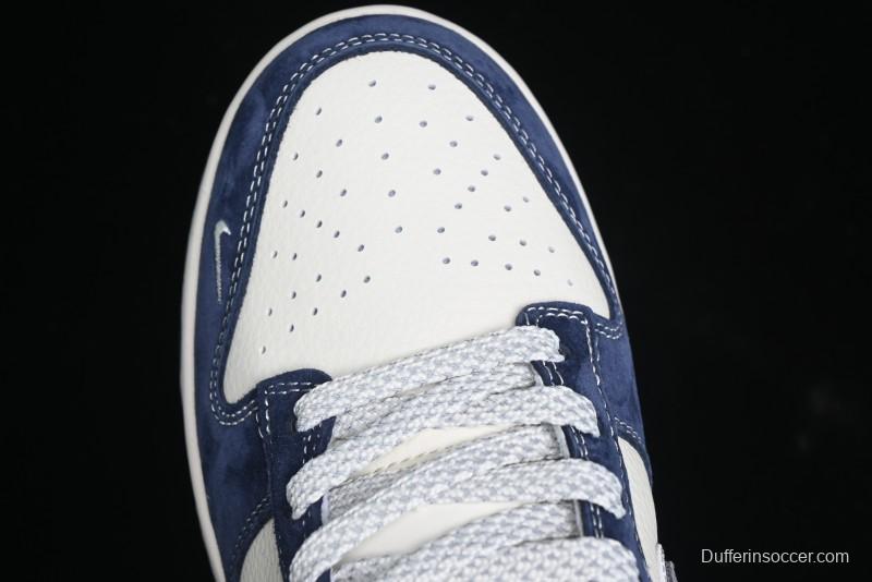 Nike SB Dunk Low The North Face Collaboration - Light Blue Grey Check Anniversary High-End Custom Low-Top Casual Skate Shoes - YX5066-251