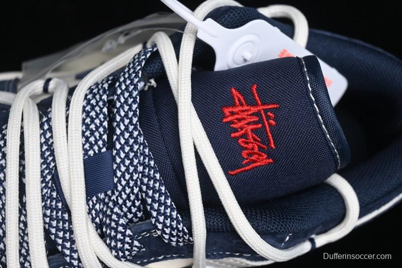 Nike Air Jordan 1 Low Stussy Collaboration - Blue Red Custom High-End Retro Basketball Shoes - SJ9950-049