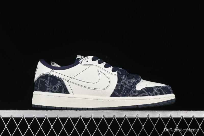 Nike Travis Scott x Fragment Design x Air Jordan 1 Low OG SP AJ1 Retro Sneakers - CH6336-017