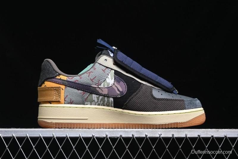 Nike Travis Scott x Air Force 1 Low Casual Sneakers with Full-Length Air Cushion - CN2405-900