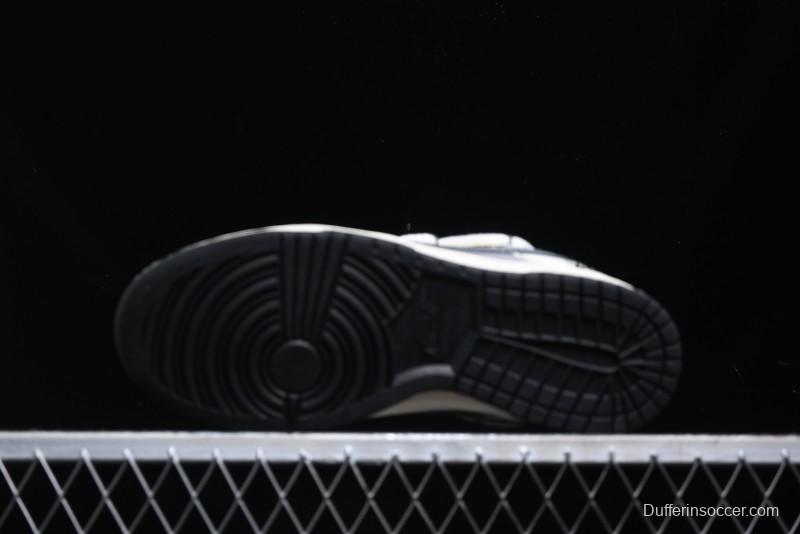 Nike SB Dunk Low Stussy Collaboration - Lace-Up Grey White Grey Check Anniversary High-End Custom Low-Top Casual Skate Shoes - YX5066-207