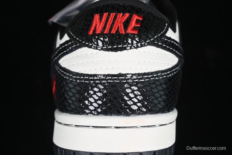 Nike SB Dunk Low UN Collaboration Year of the Snake Limited Edition Dual-Tone Black Snake Anniversary Custom Low-Top Casual Skate Shoes - AG3702-853