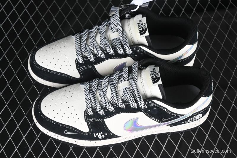 Nike SB Dunk Low The North Face Collaboration Beige Black Iridescent Swoosh Anniversary Custom Low-Top Casual Skate Shoes - DM6868-018