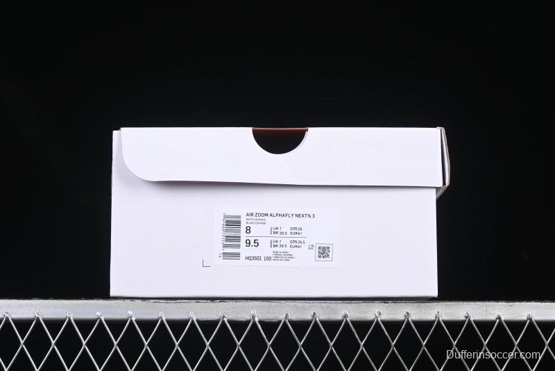 Nike ZoomX Vaporfly NEXT% 3 Marathon Series Foam Ultra-Lightweight Cushioned Running Shoes - HQ3501-100