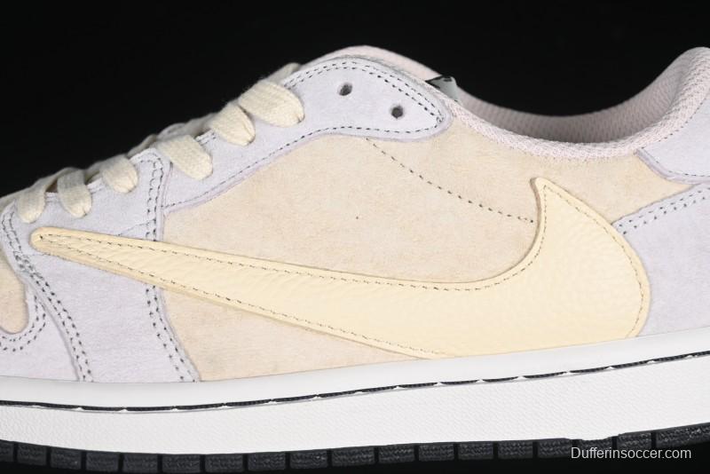 Nike Travis Scott x Air Jordan 1 Low OG AJ1 Reverse Swoosh Collaboration Sneakers - DM7866-812