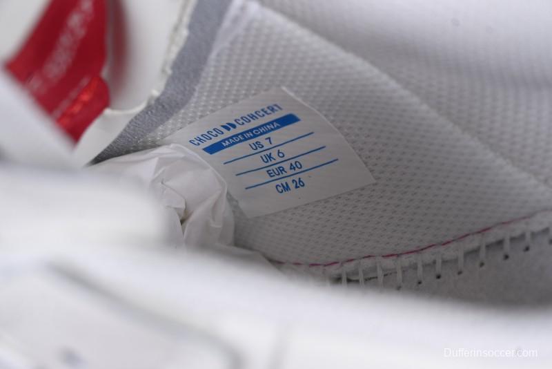 Choco Concert Leather Round Square Asymmetric Fashion Sneakers White Wine Red - AJE5