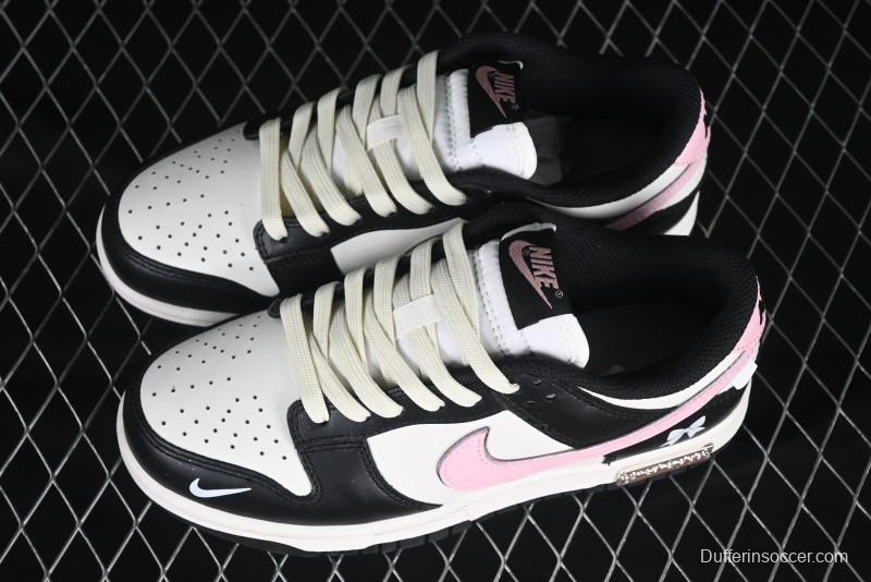 Nike SB Dunk Low Butterfly Bow Black White Pink Low-Top Casual Skate Shoes - BP1220-009