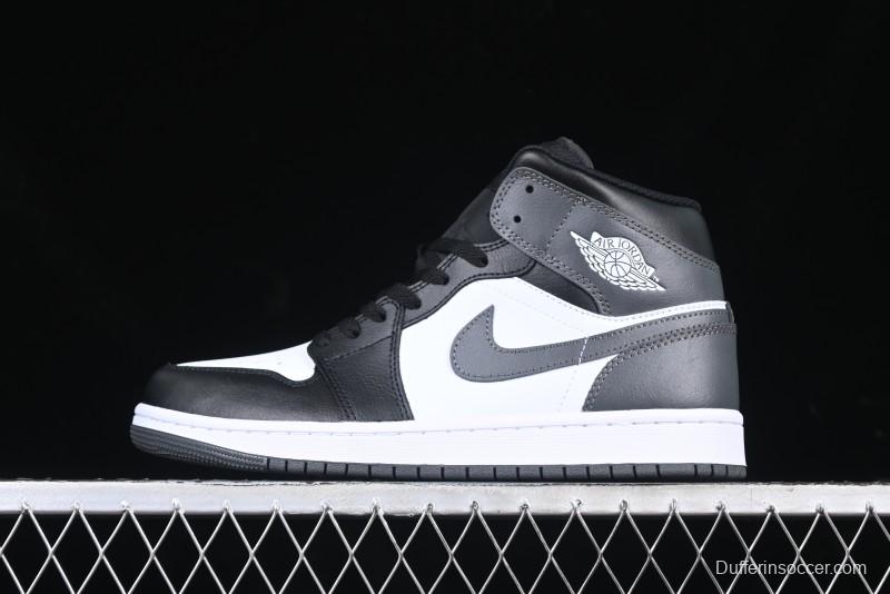 Nike Air Jordan 1 Mid AJ1 White Black Gray Culture Leisure Sneakers - DQ8426-001