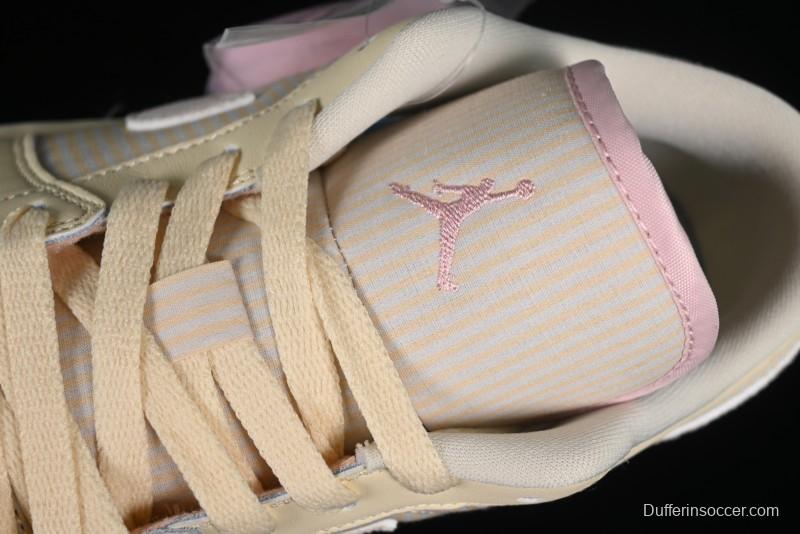 Nike Air Jordan 1 Low AJ1 Khaki Pink Low-Top Lifestyle Basketball Shoes - FQ1925-100