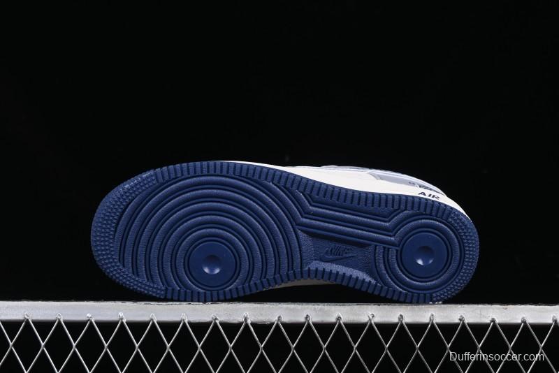 Nike Air Force 1 '07 Low The North Face x CDG Blue Double Swoosh Casual Sneakers - DM6688-019