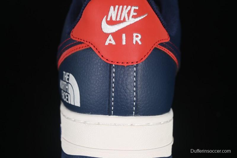 Nike Air Force 1 '07 Low The North Face Collaboration Blue Red Double Swoosh Casual Sneakers - XS1958-521