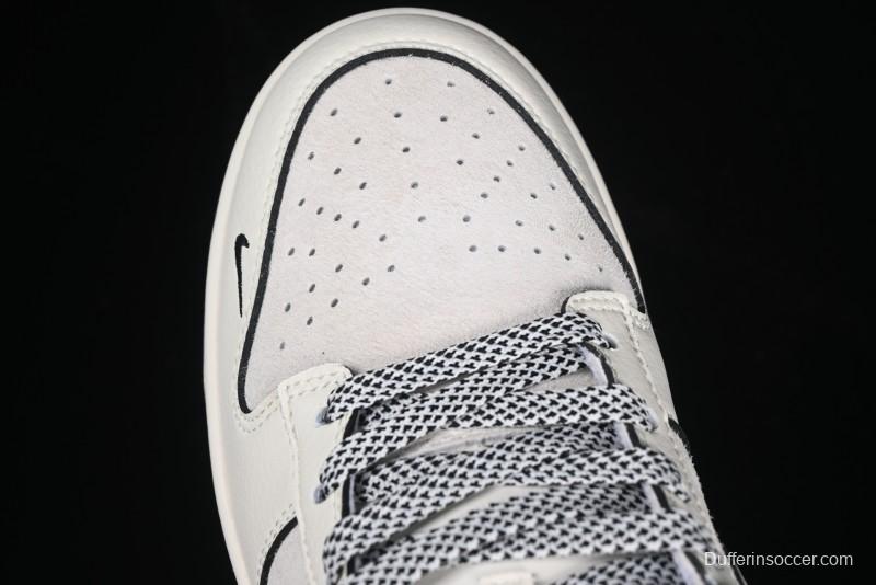 Nike SB Dunk Low The North Face x CDG Triple Collaboration Black Letter Grey Swoosh Anniversary Custom Low-Top Casual Skate Shoes - DM6868-029